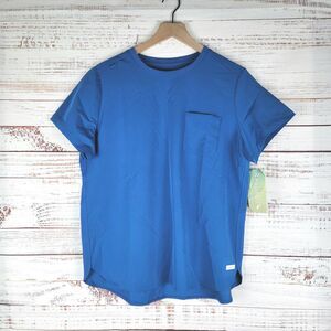 ReSurge Citrine Women's L Blue 1-Pocket Crew Neck Tuck In / Wear Out Scrub Top